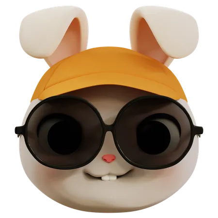 Emoji de conejo lindo y genial  3D Icon