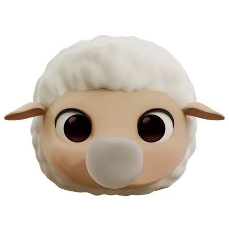 Emoji de mouton mignon et cool  3D Icon