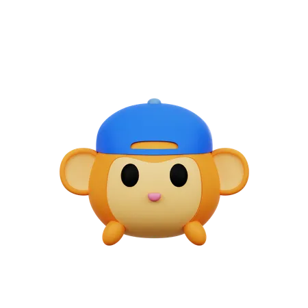 Cool Monkey Head  3D Icon