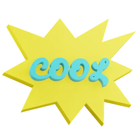 3 D Cool Sticker Text Icon With Transparent Background 3D Icon