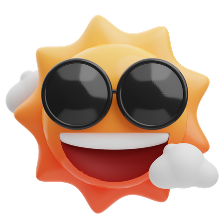 Cool Sun  3D Emoji