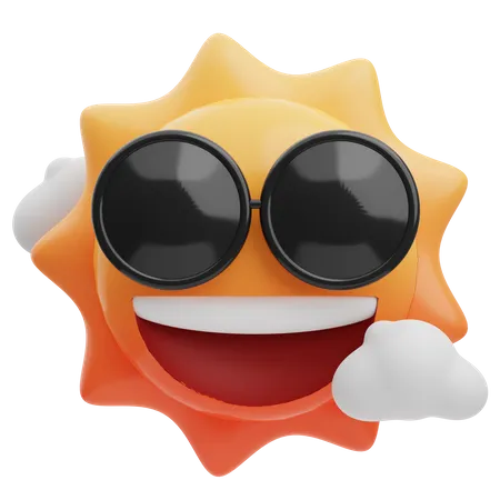 Cool Sun  3D Emoji