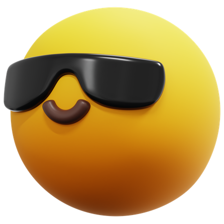 クールなサングラスの顔の絵文字  3D Icon