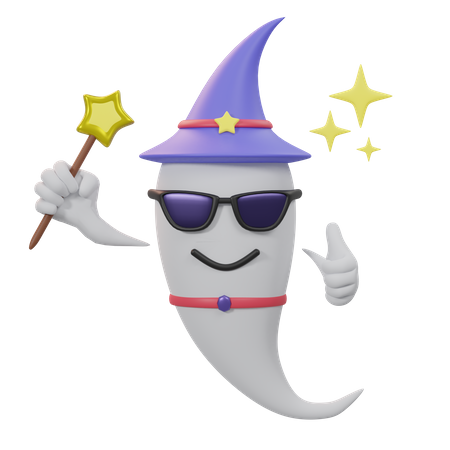 Cool Wizard Ghost  3D Icon