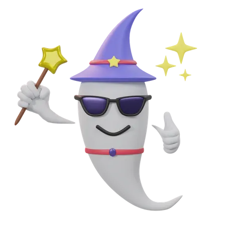 Cool Wizard Ghost  3D Icon