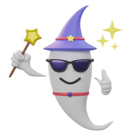 Cool Wizard Ghost  3D Icon