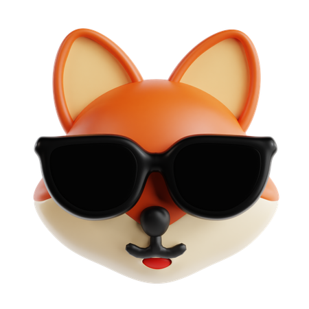 Cooles Fuchs-Emoji  3D Icon