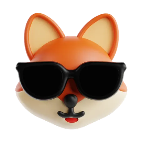 Cooles Fuchs-Emoji  3D Icon