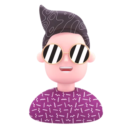 Cooler Junge mit Sonnenbrille  3D Illustration