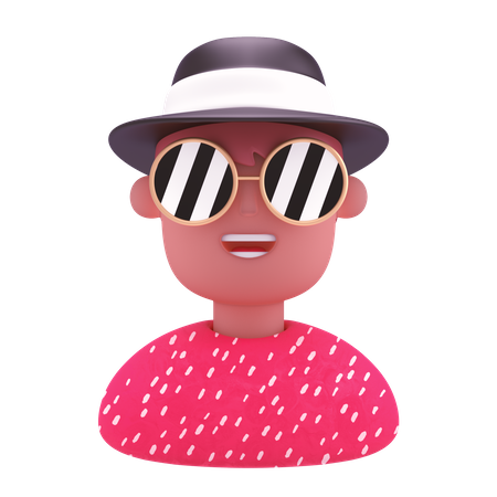 Cooler Mann  3D Illustration