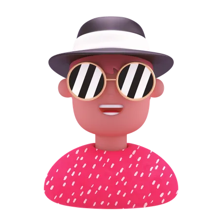 Cooler Mann  3D Illustration