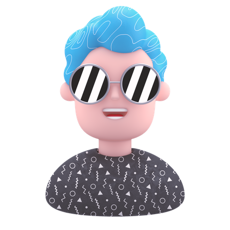 Cooler Mann  3D Illustration