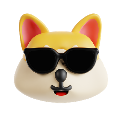 Cooles Hunde-Emoji  3D Icon
