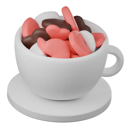 Taza de corazon  3D Icon