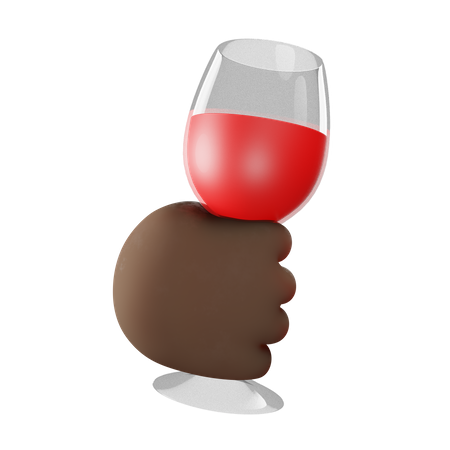 Copa de vino sosteniendo el gesto de la mano  3D Illustration