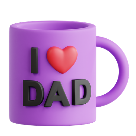 Me encanta la taza de papá  3D Icon