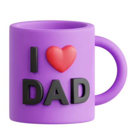 Me encanta la taza de papá  3D Icon