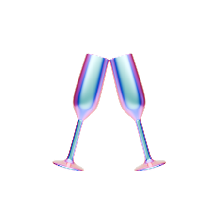 Copas de champagne  3D Icon