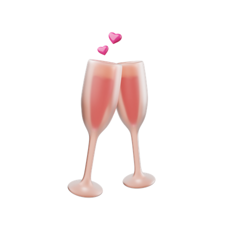 Copas de champagne  3D Icon