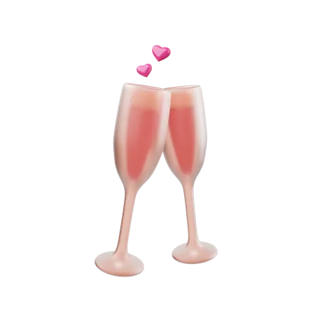 Copas de champagne  3D Icon