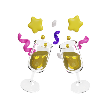 Copas de champagne  3D Icon