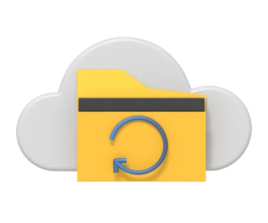 Copia de seguridad de carpeta en la nube  3D Icon