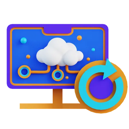 Copia de seguridad del sistema de computación en la nube  3D Icon