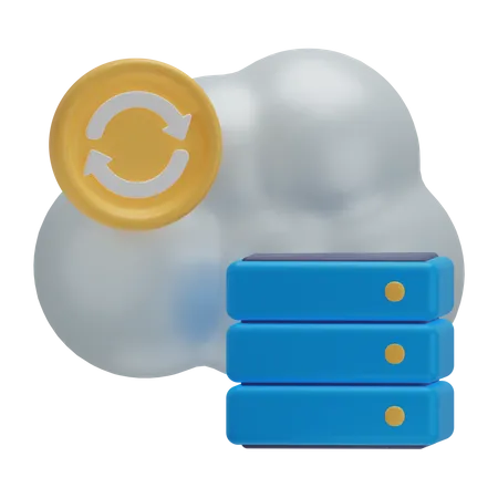 Almacenamiento De Datos 3 D De Copia De Seguridad En La Nube 3D Icon