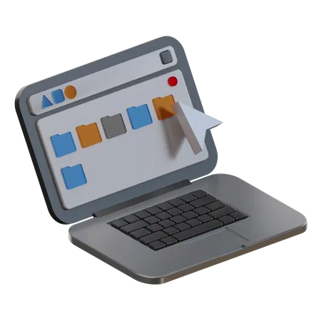 Copia De Laptop De Computador 3 D Ou Visualizacao De Dados 3D Icon
