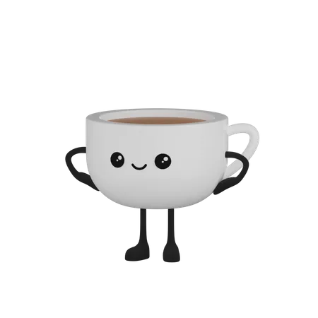 Personagem de xícara de café  3D Icon