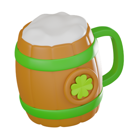 Copo de cerveja de madeira  3D Icon