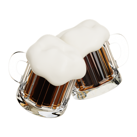 Copo de cerveja, felicidades  3D Icon