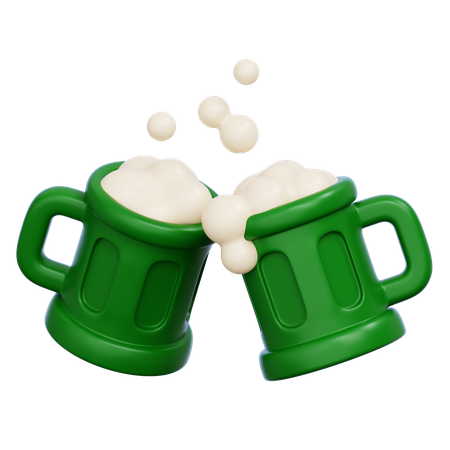 Copo de cerveja, felicidades  3D Icon