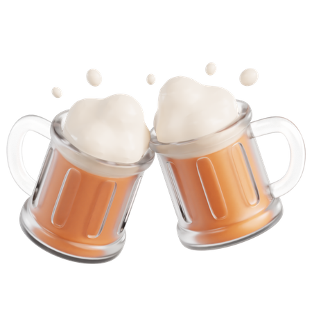 Copo de cerveja, felicidades  3D Icon