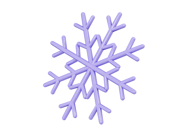 Copo De Nieve Congelado 3 D Elemento De Decoracion Festiva Temporada De Invierno Diseno De Renderizado Creativo De Dibujos Animados 3D Icon