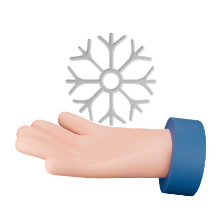 Copo de nieve con la mano  3D Icon