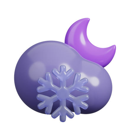 Copo de nieve en la noche  3D Icon