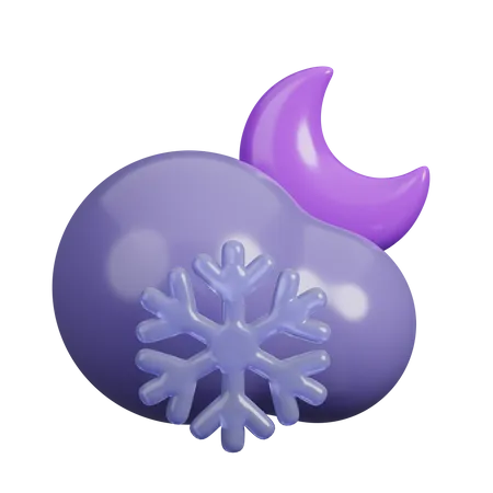 Copo de nieve en la noche  3D Icon