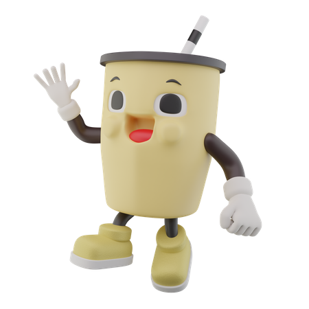 Copo de papel refrigerante diga olá  3D Icon
