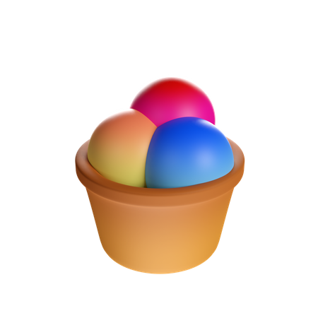 Copo de sorvete triplo  3D Icon
