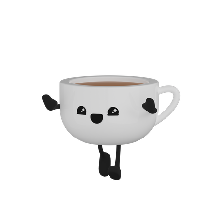 Personagem de xícara de café  3D Icon