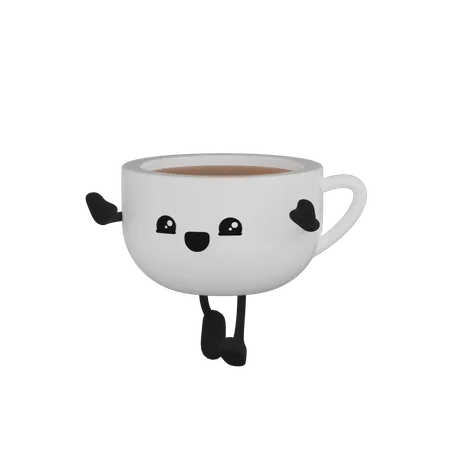 Personagem de xícara de café  3D Icon