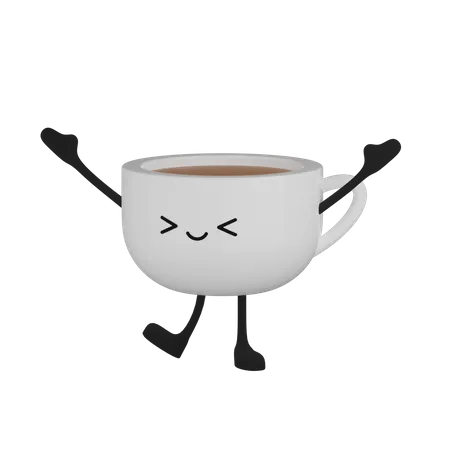 Personagem de xícara de café  3D Icon