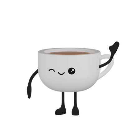 Personagem de xícara de café  3D Icon