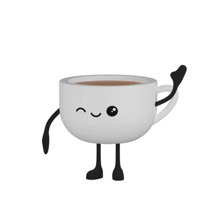 Personagem de xícara de café  3D Icon