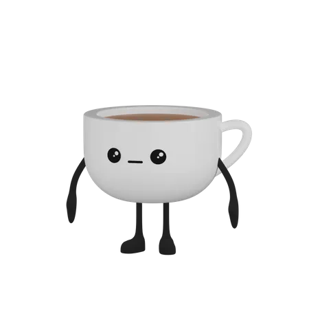 Personagem de xícara de café  3D Icon