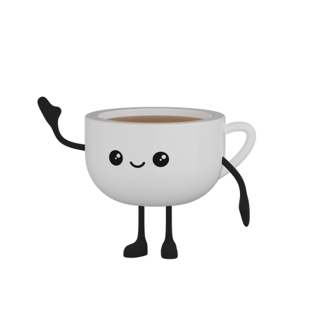 Personagem de xícara de café  3D Icon