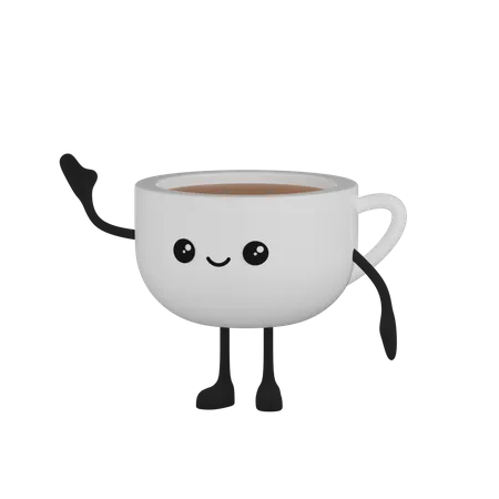 Personagem de xícara de café  3D Icon