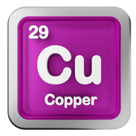 Copper Periodic Table  3D Icon