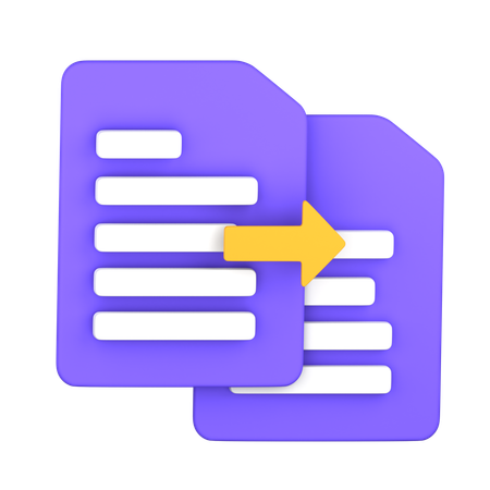 Copy Files  3D Icon